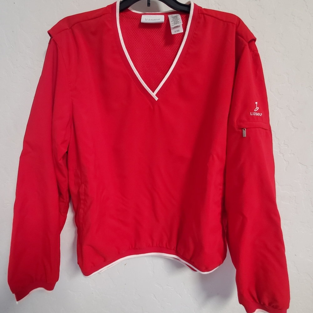 Liz Claiborne GOLF Red Windbreaker. Size Large.